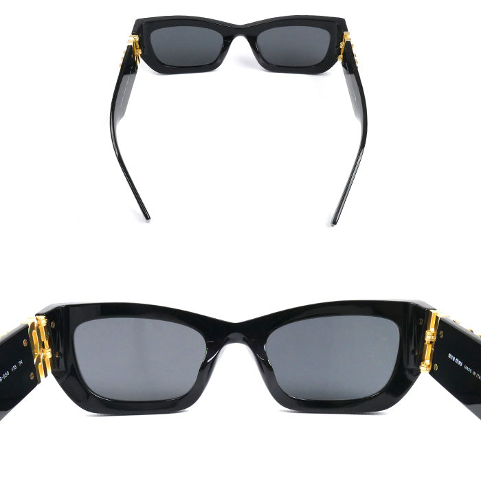 MIUMIU ミュウミュウ スクエア グリンプス サングラス ブラック SMU09W_E1AB_F05S0_C_053 レディース 53□22 1AB-5S0 135 3N【中古】