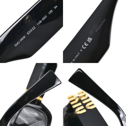 MIUMIU ミュウミュウ スクエア グリンプス サングラス ブラック SMU09W_E1AB_F05S0_C_053 レディース 53□22 1AB-5S0 135 3N【中古】