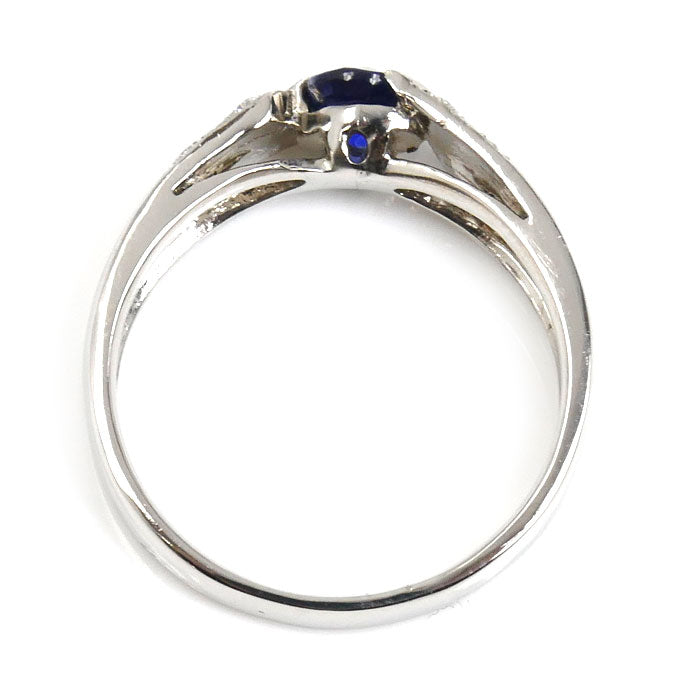Pt900プラチナ リング・指輪 サファイア0.44ct ダイヤモンド0.09ct 10号 4.1g レディース【中古】