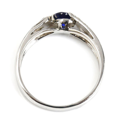 Pt900プラチナ リング・指輪 サファイア0.44ct ダイヤモンド0.09ct 10号 4.1g レディース【中古】