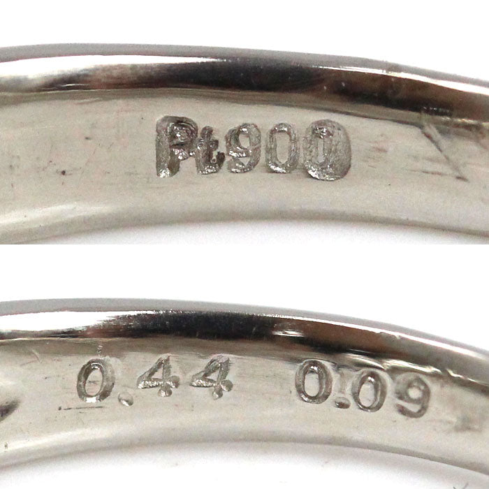 Pt900プラチナ リング・指輪 サファイア0.44ct ダイヤモンド0.09ct 10号 4.1g レディース【中古】