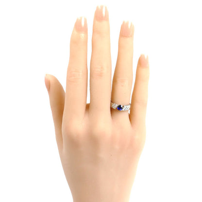 Pt900プラチナ リング・指輪 サファイア0.44ct ダイヤモンド0.09ct 10号 4.1g レディース【中古】