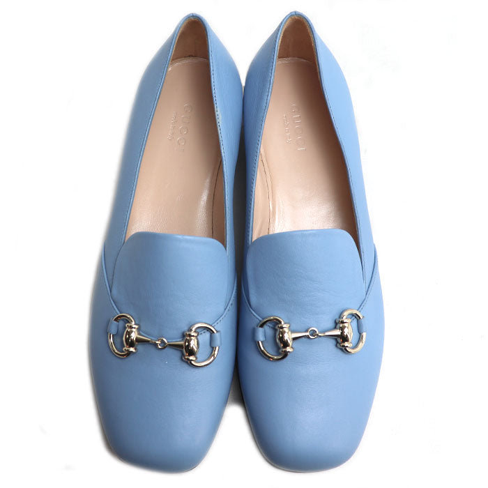 GUCCI グッチ ホースビット パンプス ライトブルー 466702 
36 1/2 レディース【中古】【美品】