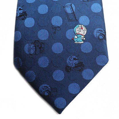 DORAEMON ドット柄 ネクタイ ブルー【中古】
