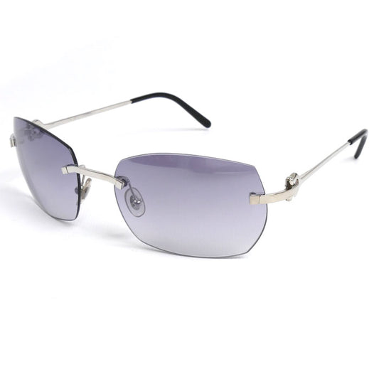 CARTIER カルティエ サングラス グレー シルバー リムレス 130 レディース【中古】