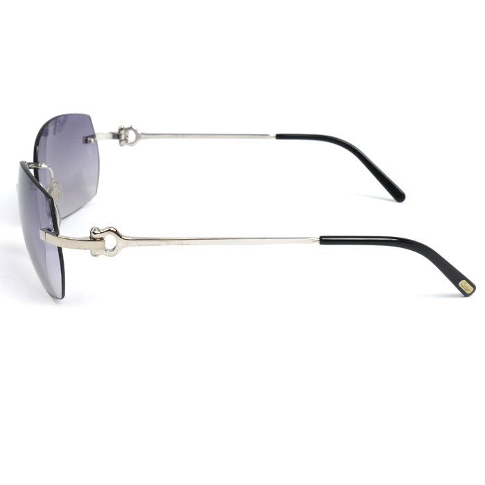 CARTIER カルティエ サングラス グレー シルバー リムレス 130 レディース【中古】