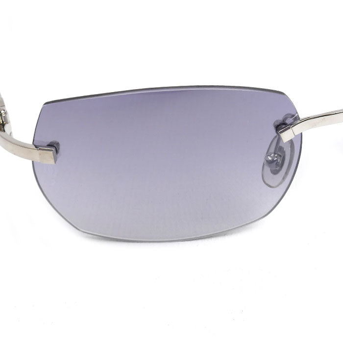 CARTIER カルティエ サングラス グレー シルバー リムレス 130 レディース【中古】