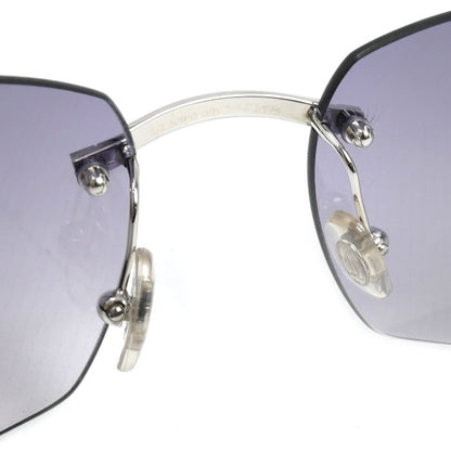 CARTIER カルティエ サングラス グレー シルバー リムレス 130 レディース【中古】