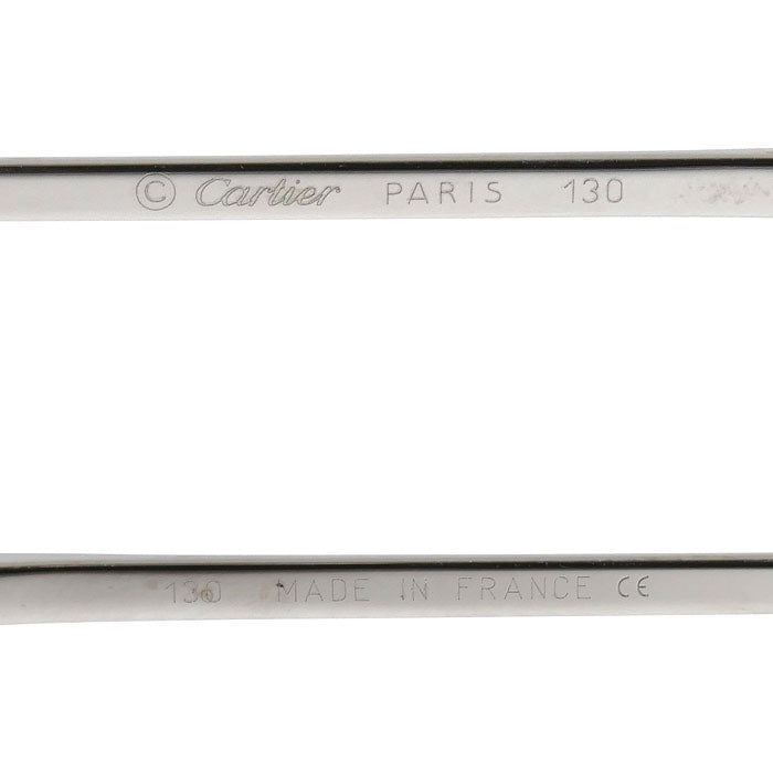 CARTIER カルティエ サングラス グレー シルバー リムレス 130 レディース【中古】