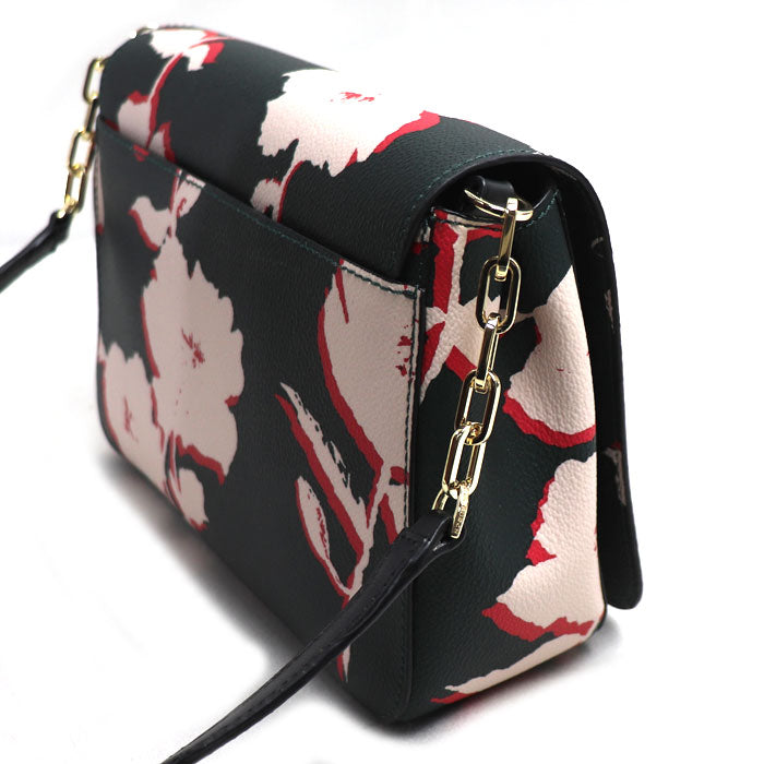Tory Burch トリーバーチ フラワープリント ショルダーバッグ グリーン 31159544 レディース【中古】【美品】