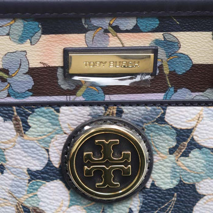 Tory Burch トリーバーチ フラワープリント 2Wayショルダーバッグ ブルー マルチ レディース【中古】【美品】