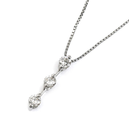 Pt900/850 ネックレス ベネチアン ダイヤモンド0.32ct 3.5g ～47cm フリーチェーン レディース【中古】