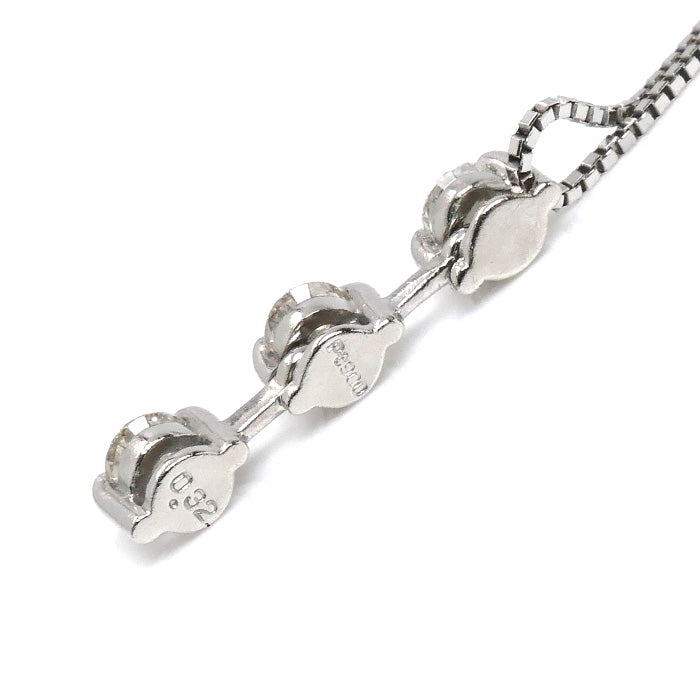 Pt900/850 ネックレス ベネチアン ダイヤモンド0.32ct 3.5g ～47cm フリーチェーン レディース【中古】