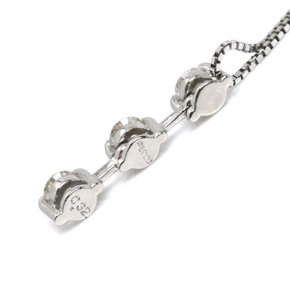 Pt900/850 ネックレス ベネチアン ダイヤモンド0.32ct 3.5g ～47cm フリーチェーン レディース【中古】