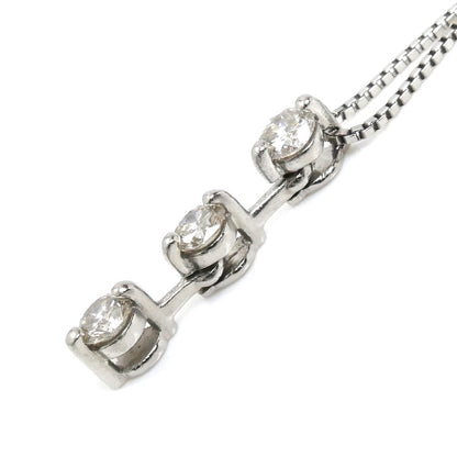 Pt900/850 ネックレス ベネチアン ダイヤモンド0.32ct 3.5g ～47cm フリーチェーン レディース【中古】