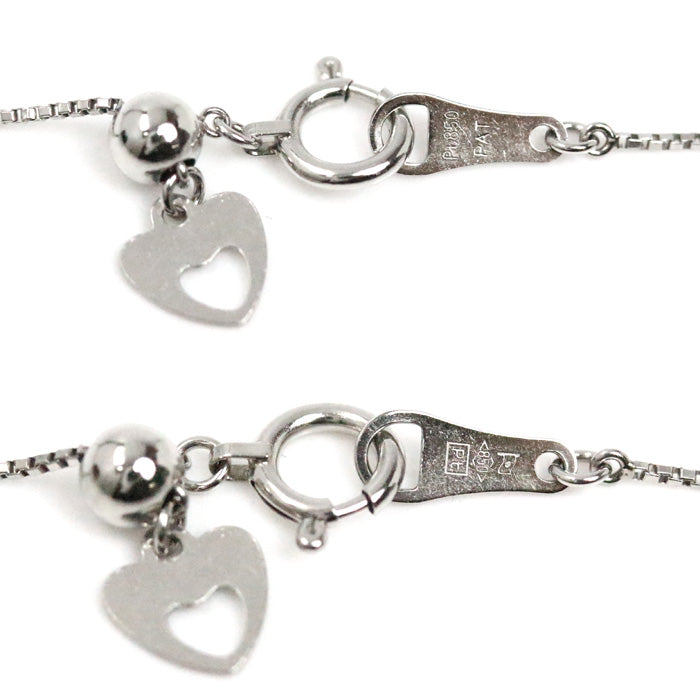 Pt900/850 ネックレス ベネチアン ダイヤモンド0.32ct 3.5g ～47cm フリーチェーン レディース【中古】