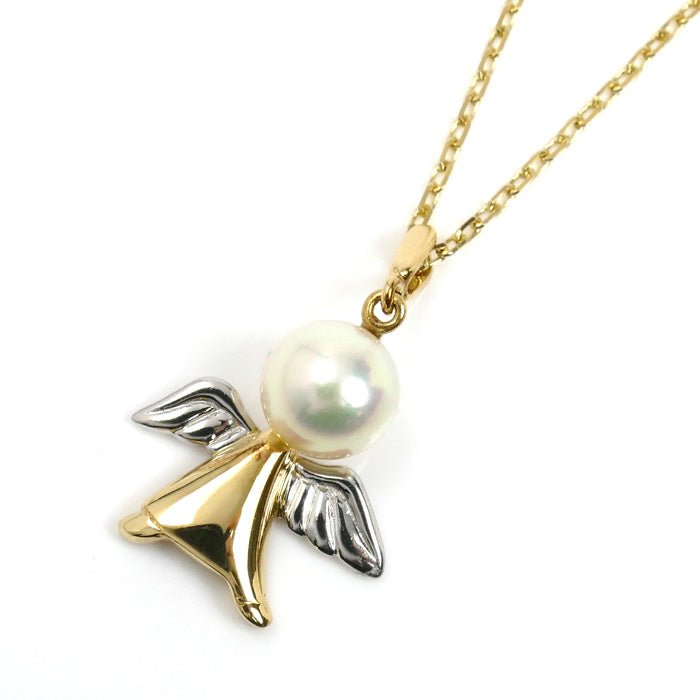 MIKIMOTO ミキモト K18YG/Pt950 パール ネックレス パール約6.6mm 3.7g 40cm レディース【中古】