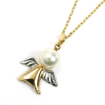 MIKIMOTO ミキモト K18YG/Pt950 パール ネックレス パール約6.6mm 3.7g 40cm レディース【中古】