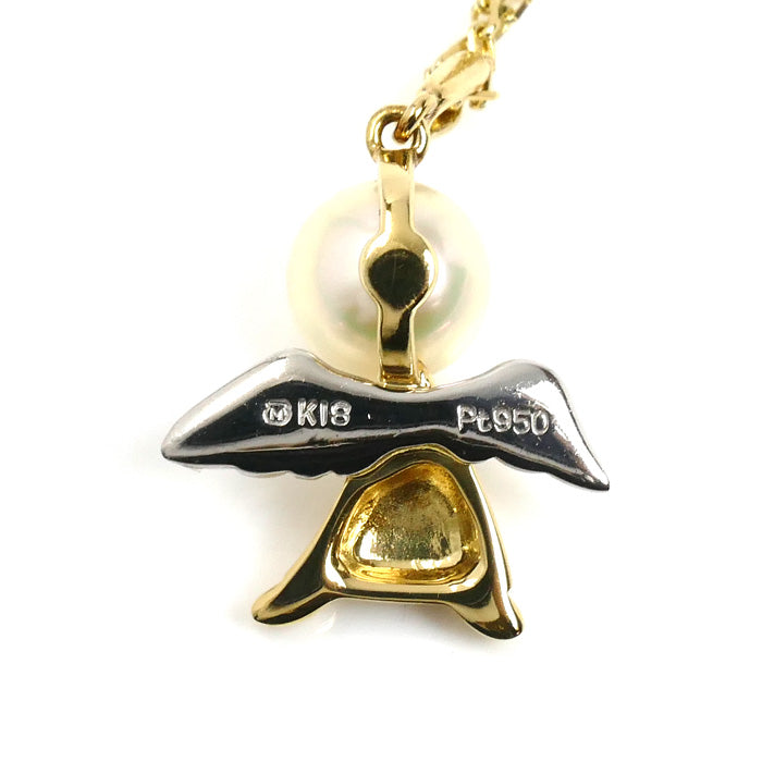 MIKIMOTO ミキモト K18YG/Pt950 パール ネックレス パール約6.6mm 3.7g 40cm レディース【中古】