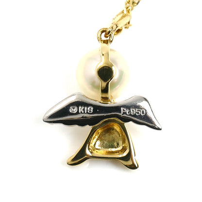 MIKIMOTO ミキモト K18YG/Pt950 パール ネックレス パール約6.6mm 3.7g 40cm レディース【中古】