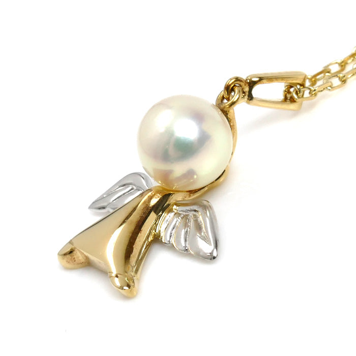 MIKIMOTO ミキモト K18YG/Pt950 パール ネックレス パール約6.6mm 3.7g 40cm レディース【中古】