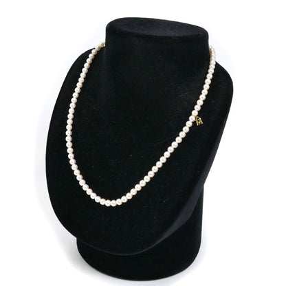 MIKIMOTO ミキモト K18YG イエローゴールド ベビーパール ネックレス パール約4.5～5.0mm 43cm Mチャーム付き レディース【中古】【美品】