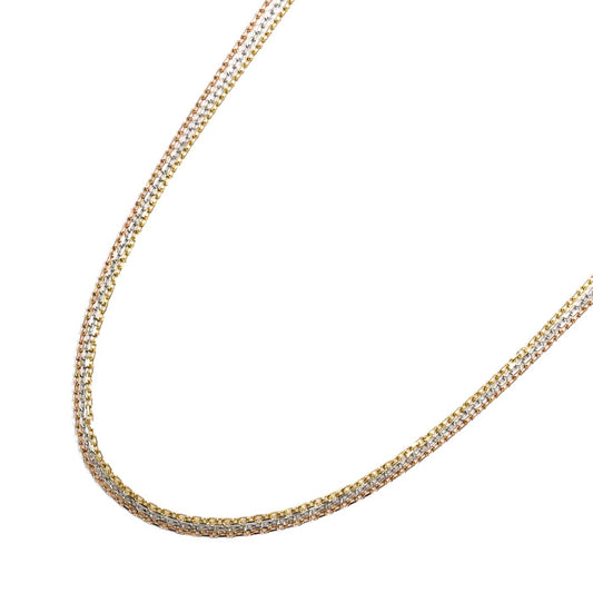 CARTIER カルティエ K18YG/PG/WG トリニティ チェーン ネックレス B7058800 10.8g 55cm レディース【中古】【美品】