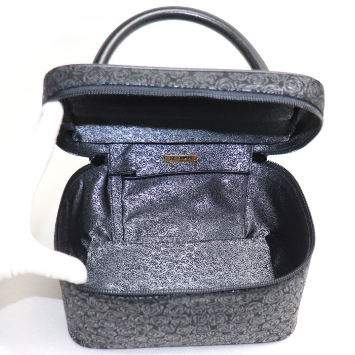 INDENYA 印傳屋 バニティ バラ柄 ハンドバッグ ブラック レディース【中古】【美品】