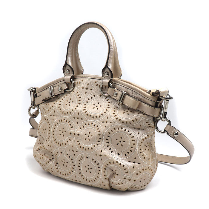 COACH コーチ マディソン ミニソフィア 2Wayショルダーバッグ ベージュ 19704 SV/HL レディース【中古】