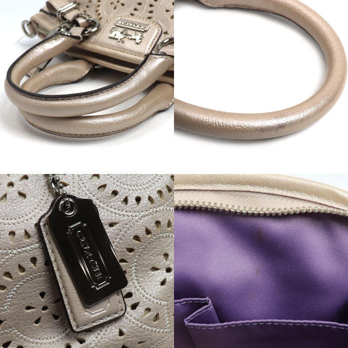 COACH コーチ マディソン ミニソフィア 2Wayショルダーバッグ ベージュ 19704 SV/HL レディース【中古】