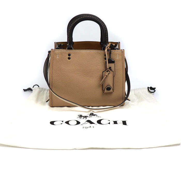 COACH コーチ ローグ 25 2Wayショルダーバッグ ベージュ 54536 レディース【中古】