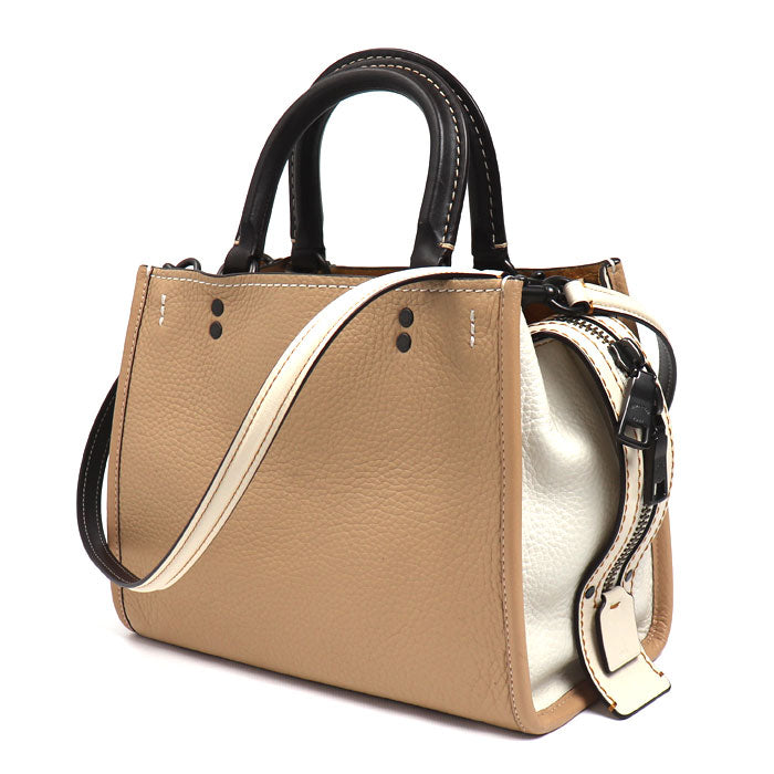 COACH コーチ ローグ 25 2Wayショルダーバッグ ベージュ 54536 レディース【中古】