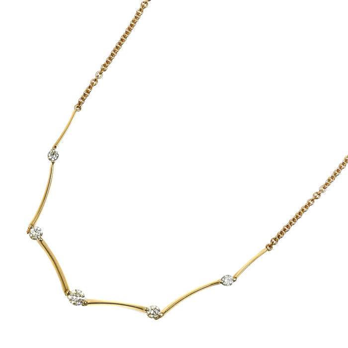 Queen クイーン K18YG イエローゴールド ネックレス ダイヤモンド1.63ct 13.6g 41cm レディース【中古】
