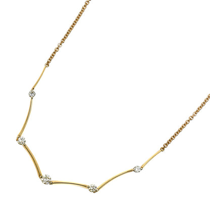Queen クイーン K18YG イエローゴールド ネックレス ダイヤモンド1.63ct 13.6g 41cm レディース【中古】