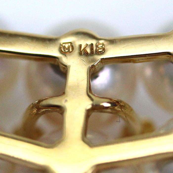 MIKIMOTO ミキモト K18YG イエローゴールド パール ネックレス アコヤパール約5.1～7.8mm ダイヤモンド 19.4g 40cm レディース【中古】