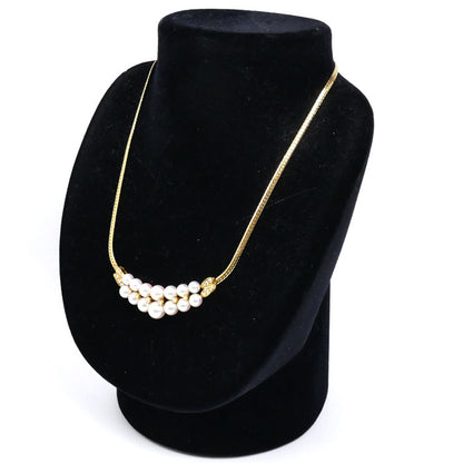 MIKIMOTO ミキモト K18YG イエローゴールド パール ネックレス アコヤパール約5.1～7.8mm ダイヤモンド 19.4g 40cm レディース【中古】