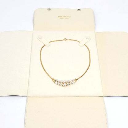MIKIMOTO ミキモト K18YG イエローゴールド パール ネックレス アコヤパール約5.1～7.8mm ダイヤモンド 19.4g 40cm レディース【中古】