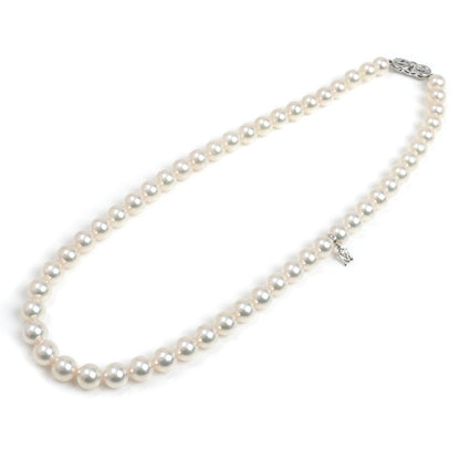 MIKIMOTO ミキモト ベストオブベスト ネックレス アコヤパール約7.3～7.8mm ダイヤモンド 38.6g 43cm Mチャーム付き Pt999・K18 レディース【中古】【美品】