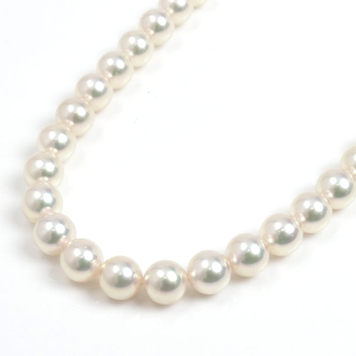 MIKIMOTO ミキモト ベストオブベスト ネックレス アコヤパール約7.3～7.8mm ダイヤモンド 38.6g 43cm Mチャーム付き Pt999・K18 レディース【中古】【美品】