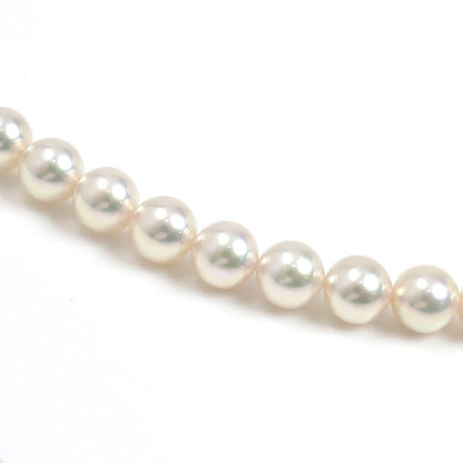 MIKIMOTO ミキモト ベストオブベスト ネックレス アコヤパール約7.3～7.8mm ダイヤモンド 38.6g 43cm Mチャーム付き Pt999・K18 レディース【中古】【美品】