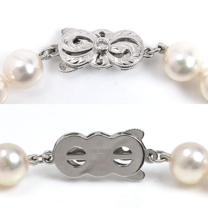 MIKIMOTO ミキモト ベストオブベスト ネックレス アコヤパール約7.3～7.8mm ダイヤモンド 38.6g 43cm Mチャーム付き Pt999・K18 レディース【中古】【美品】