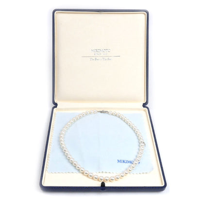 MIKIMOTO ミキモト ベストオブベスト ネックレス アコヤパール約7.3～7.8mm ダイヤモンド 38.6g 43cm Mチャーム付き Pt999・K18 レディース【中古】【美品】