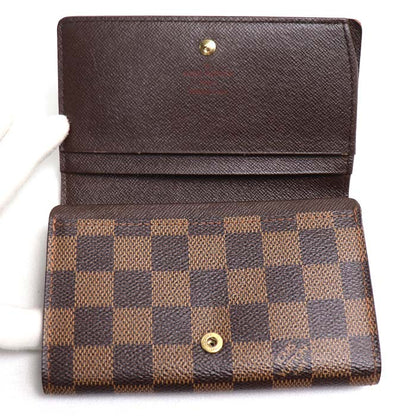 LOUIS VUITTON ルイ・ヴィトン ポルト モネ ビエ トレゾール 二つ折り財布 ダミエ N61730 CA0095 レディース【中古】