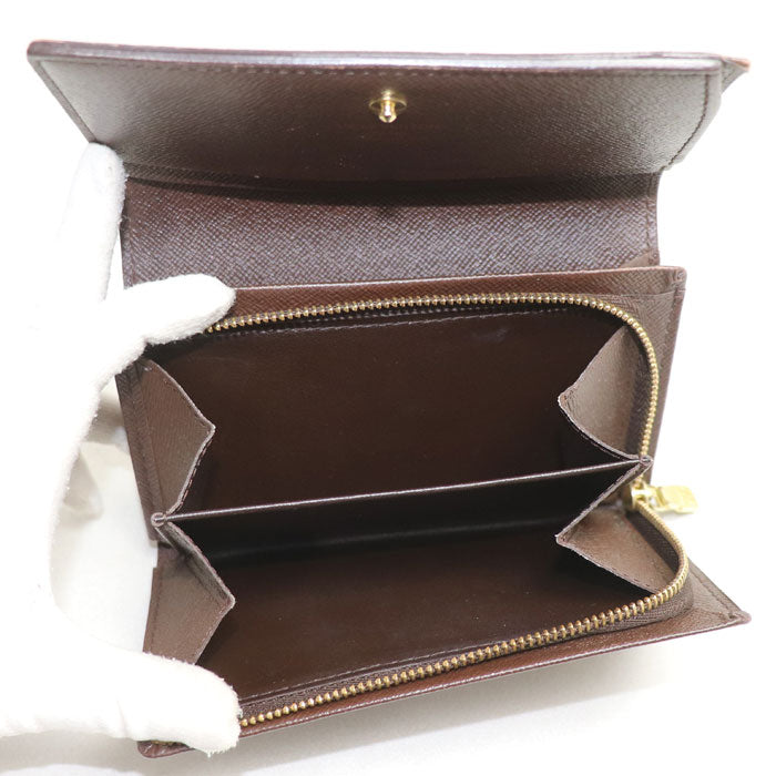 LOUIS VUITTON ルイ・ヴィトン ポルト モネ ビエ トレゾール 二つ折り財布 ダミエ N61730 CA0095 レディース【中古】