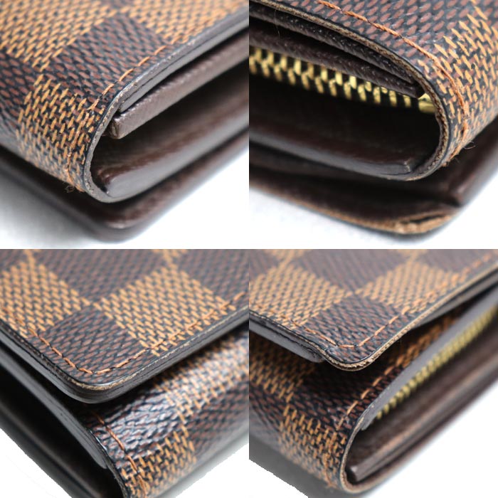 LOUIS VUITTON ルイ・ヴィトン ポルト モネ ビエ トレゾール 二つ折り財布 ダミエ N61730 CA0095 レディース【中古】
