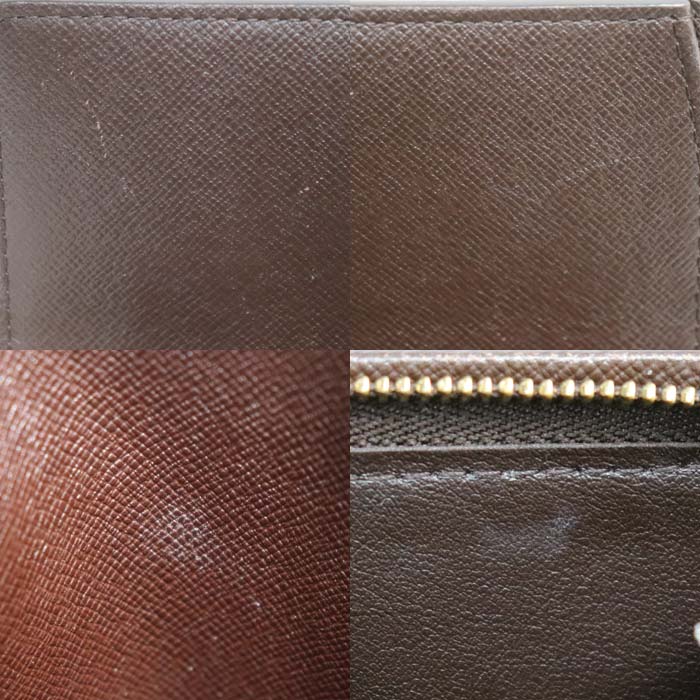 LOUIS VUITTON ルイ・ヴィトン ポルト モネ ビエ トレゾール 二つ折り財布 ダミエ N61730 CA0095 レディース【中古】