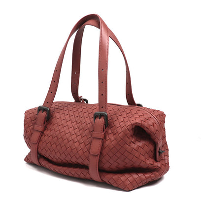 BOTTEGAVENETA ボッテガヴェネタ イントレチャート ミニボストン ボストンバッグ アカチャ（ブラウン系） 272801 レディース【中古】