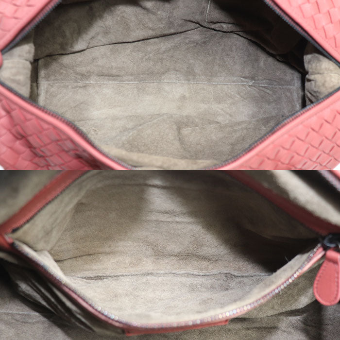 BOTTEGAVENETA ボッテガヴェネタ イントレチャート ミニボストン ボストンバッグ アカチャ（ブラウン系） 272801 レディース【中古】