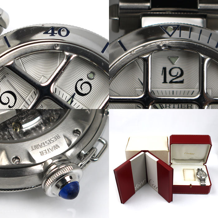 CARTIER カルティエ パシャ グリッド 38mm 腕時計 自動巻き W31040H3 メンズ【中古】