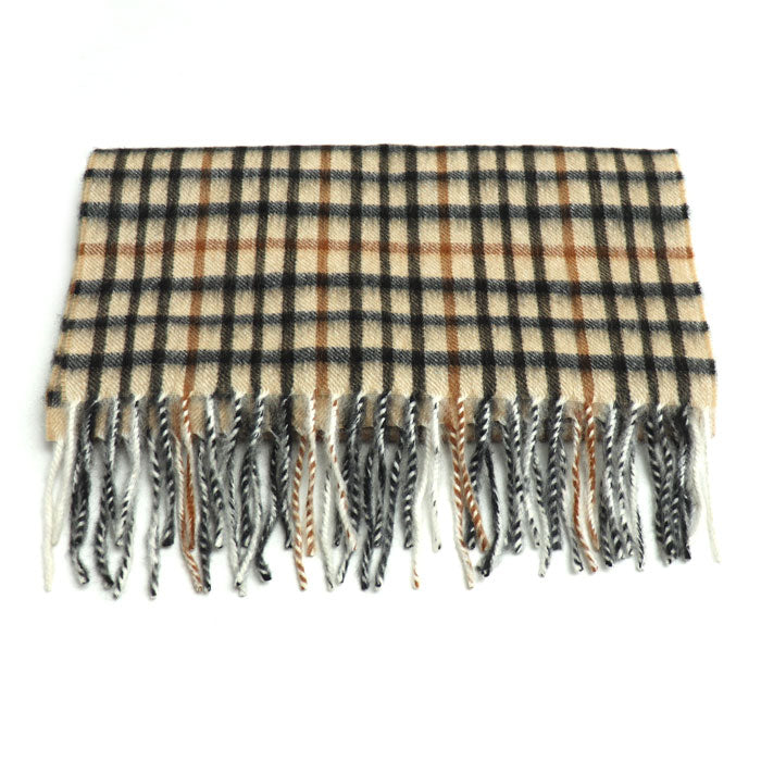 DAKS ダックス チェック マフラー ベージュ ユニセックス【中古】【美品】